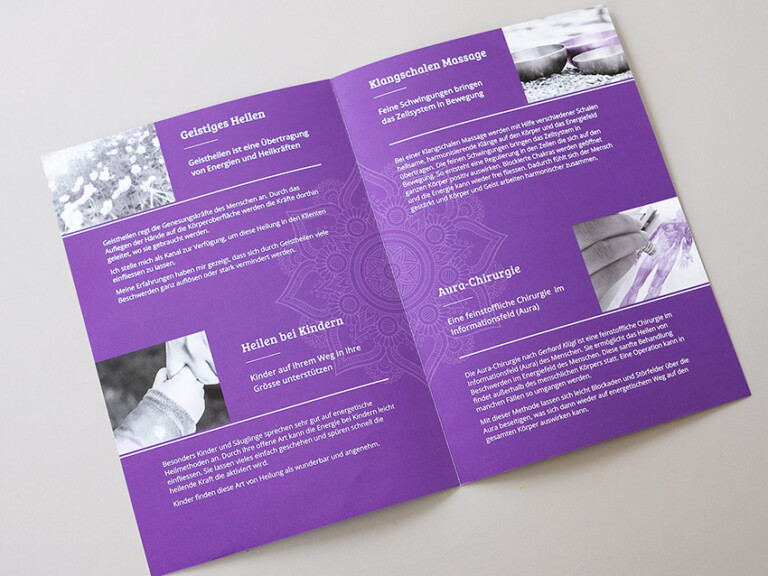 Faltflyer für für Anita Bigler, energetisches Heilen Faltflyer für für Anita Bigler, energetisches Heilen